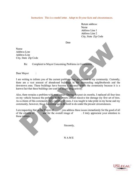 letter to mayor|complaint letter to mayor.